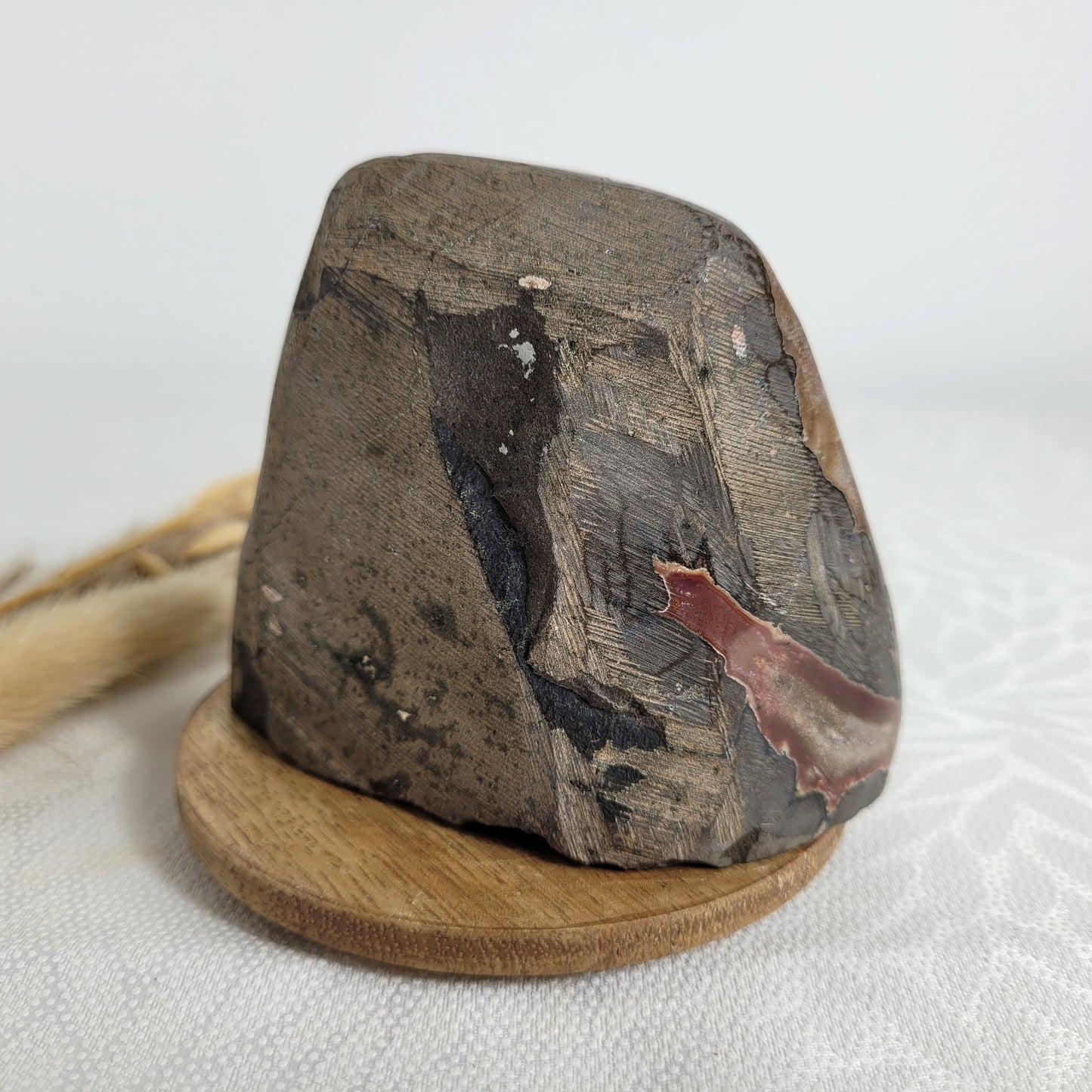 Amethyst Kristalldruse mit Achat Auge und Bänderung 8,3x10,3cm, 472g
