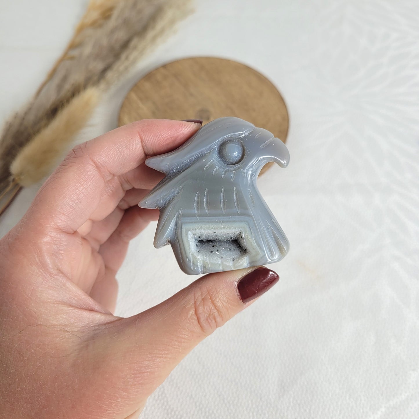 Achat Gravur Edelsteinfigur