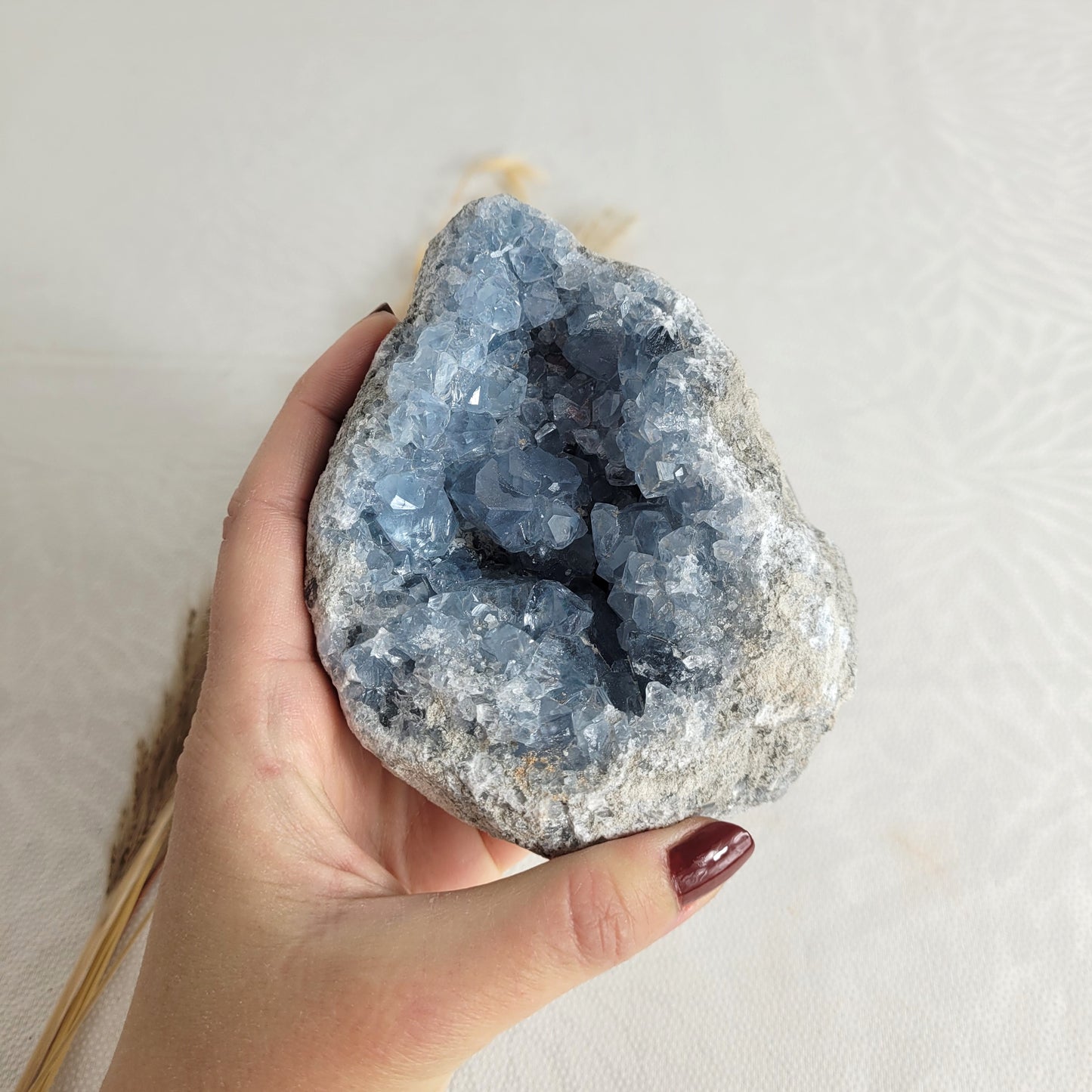 Coelestin Kristalldruse Kristallgeode 11 x 9 cm, 797g