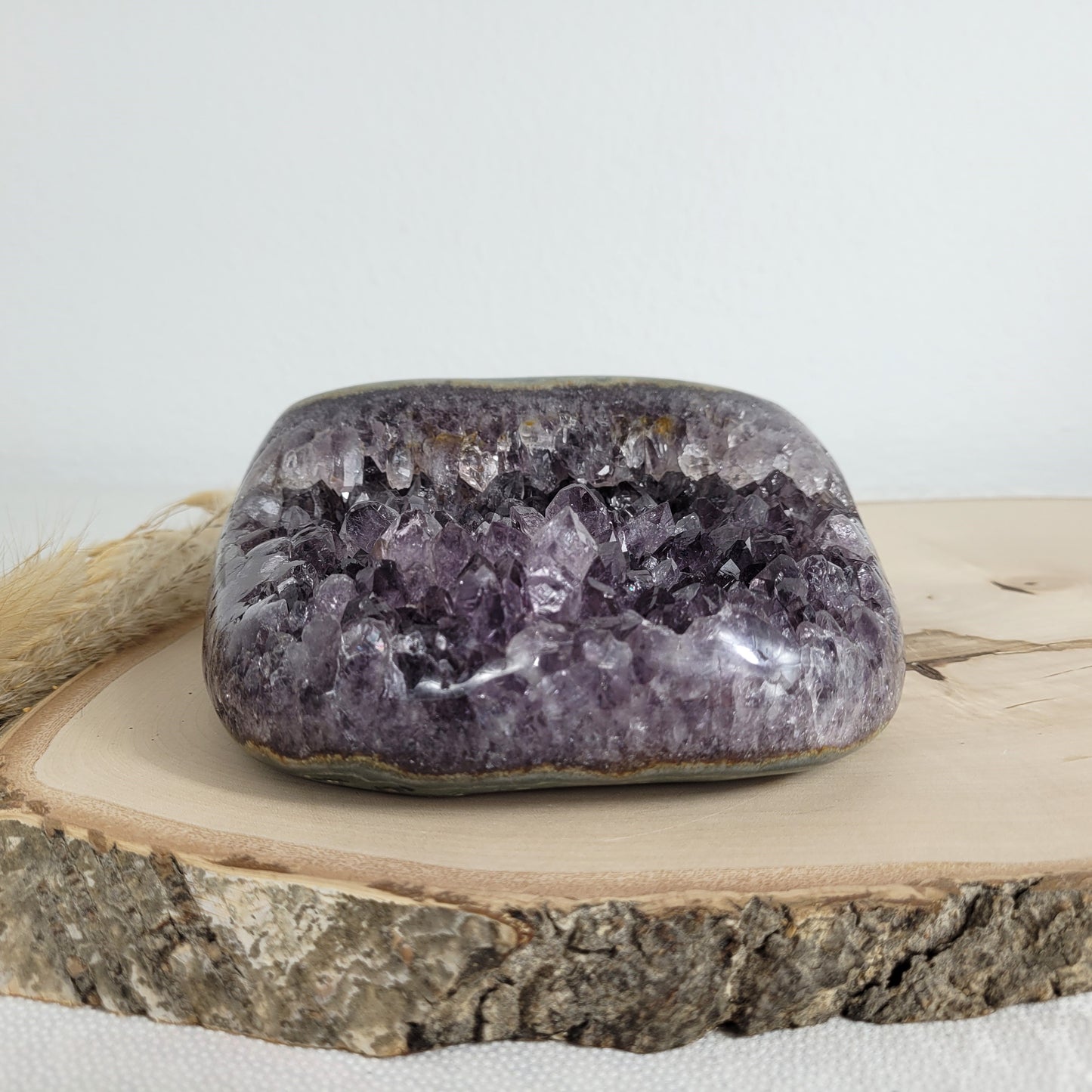 Amethyst Kristalldruse mit Goethit und Achat 15,4x14,7cm, 1779g