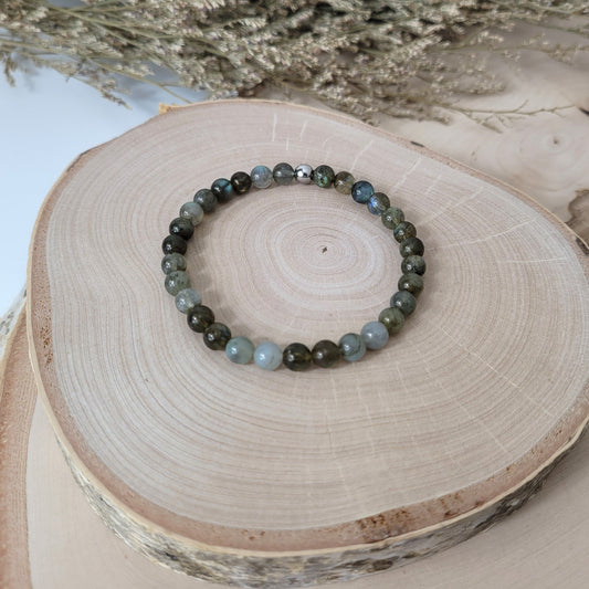 Labradorit Armband Kugeln 6mm