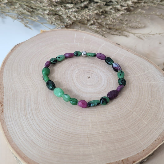 Rubin Zoisit Armband Pebbles Trommelsteine 6 - 8mm