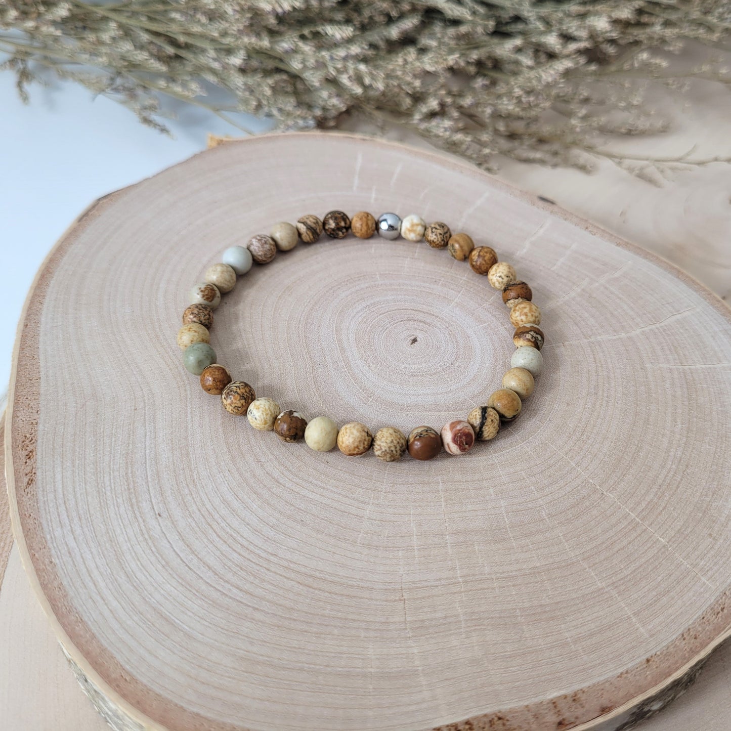 Landschaftsjaspis Armband Kugeln 6mm