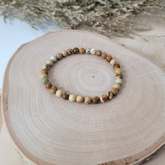 Landschaftsjaspis Armband Kugeln 6mm