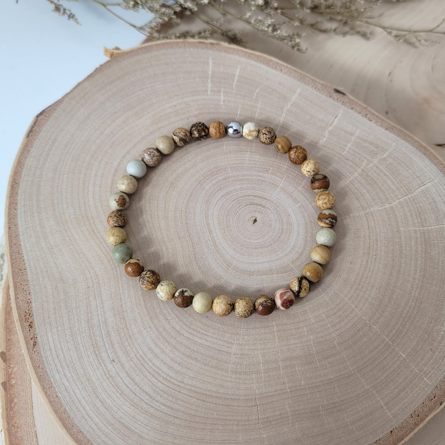 Landschaftsjaspis Armband Kugeln 6mm