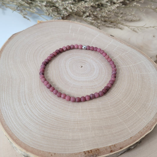 Rhodonit Armband Kugeln matt 4 mm