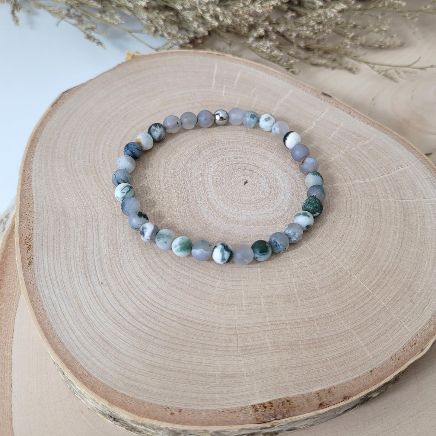 Baumachat Armband Kugeln 6mm