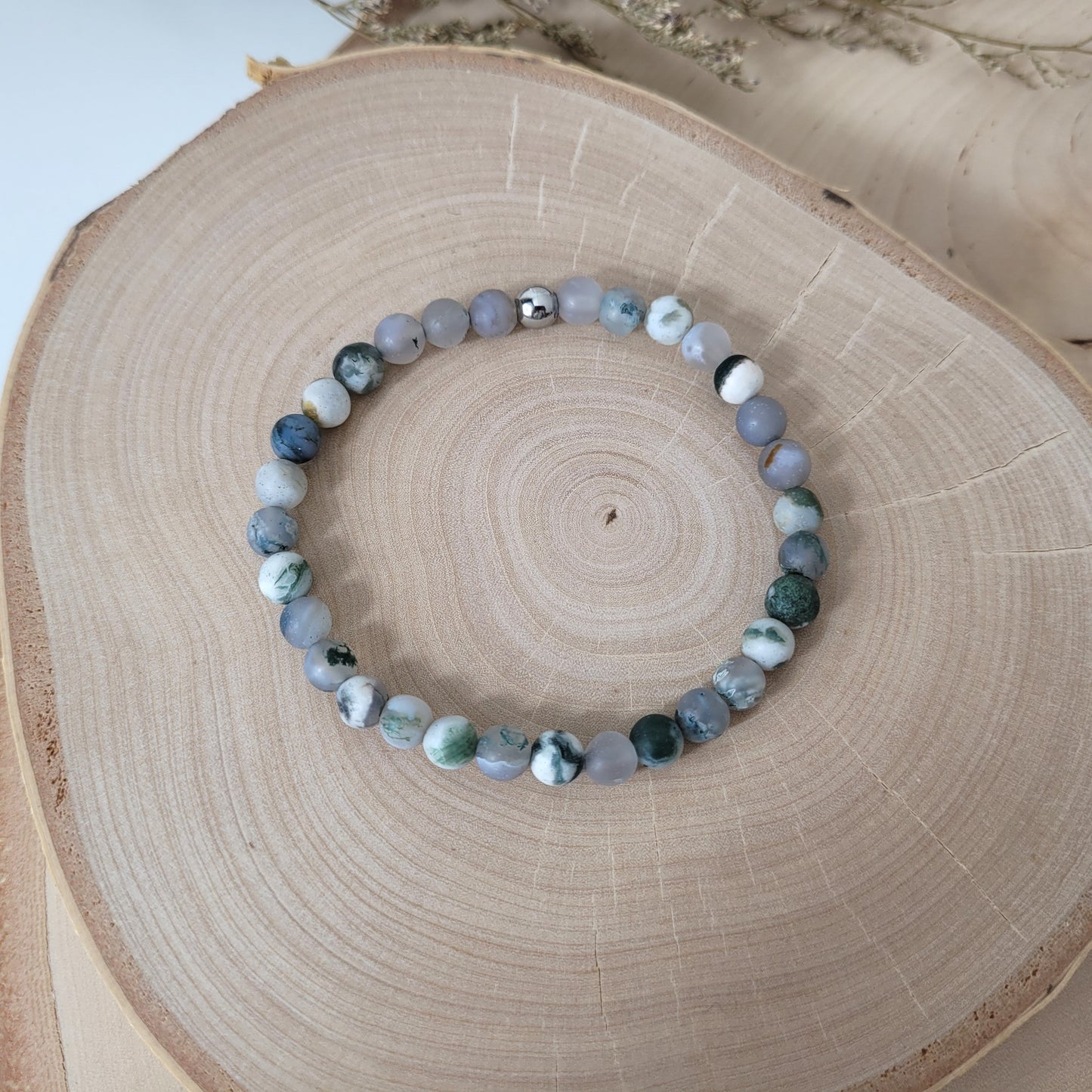 Baumachat Armband Kugeln 6mm