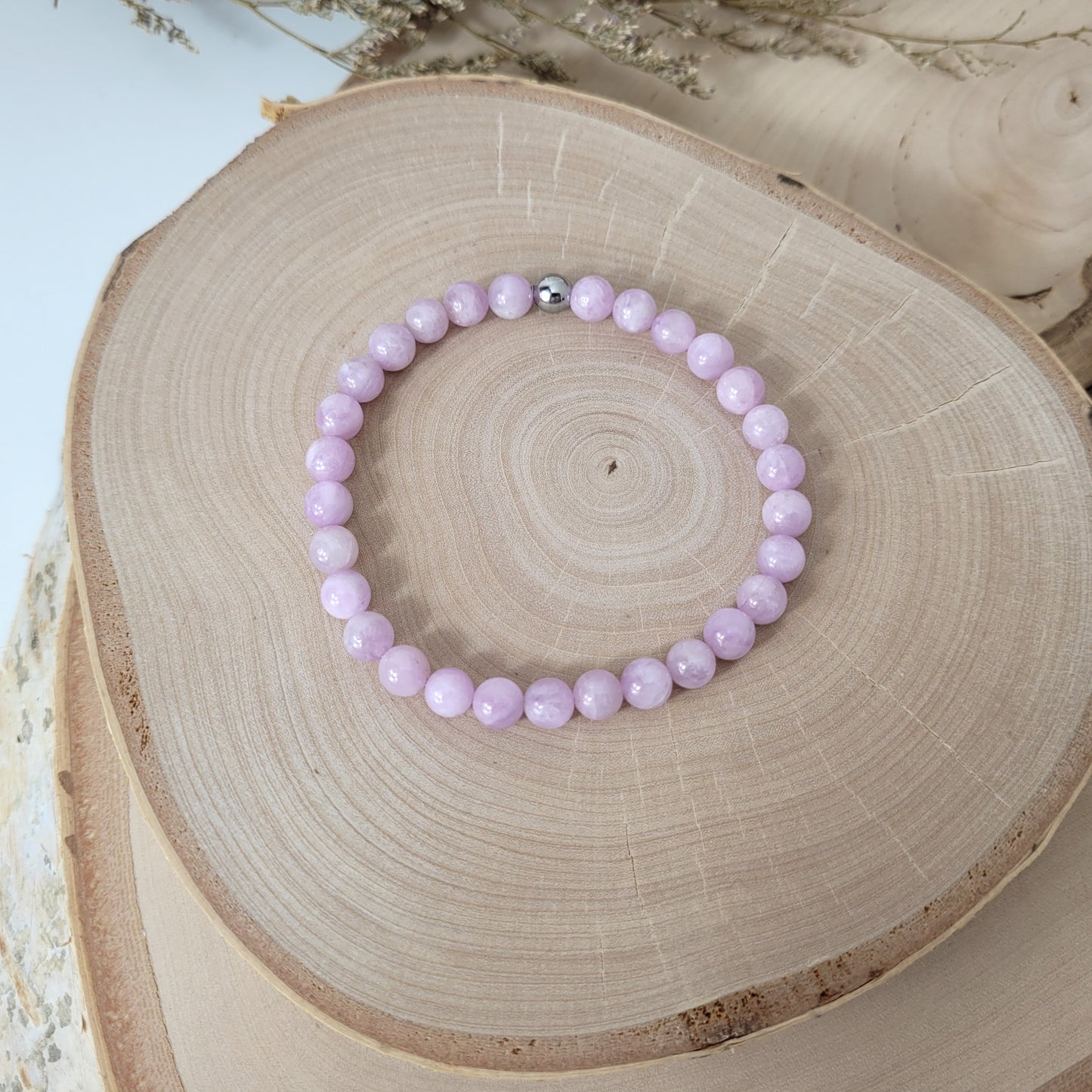 Kunzit Armband Kugeln 6 mm