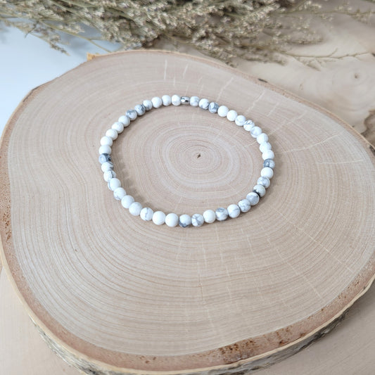 Magnesit Armband Kugeln 4mm