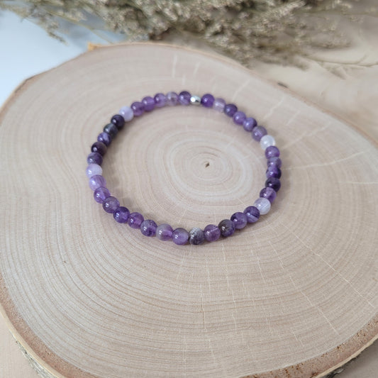 Amethyst Armband Kugeln 5 mm