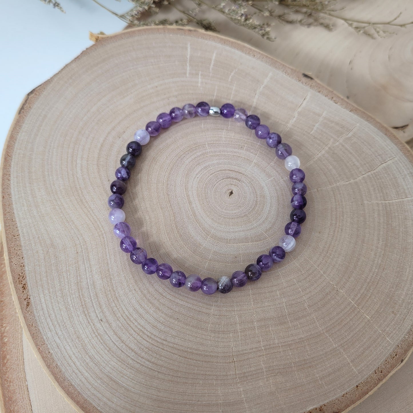 Amethyst Armband Kugeln 5 mm