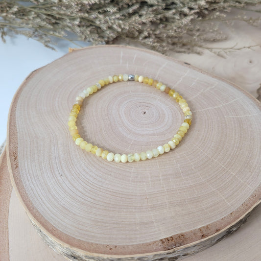 Honigopal Armband Buttons facettiert 4mm