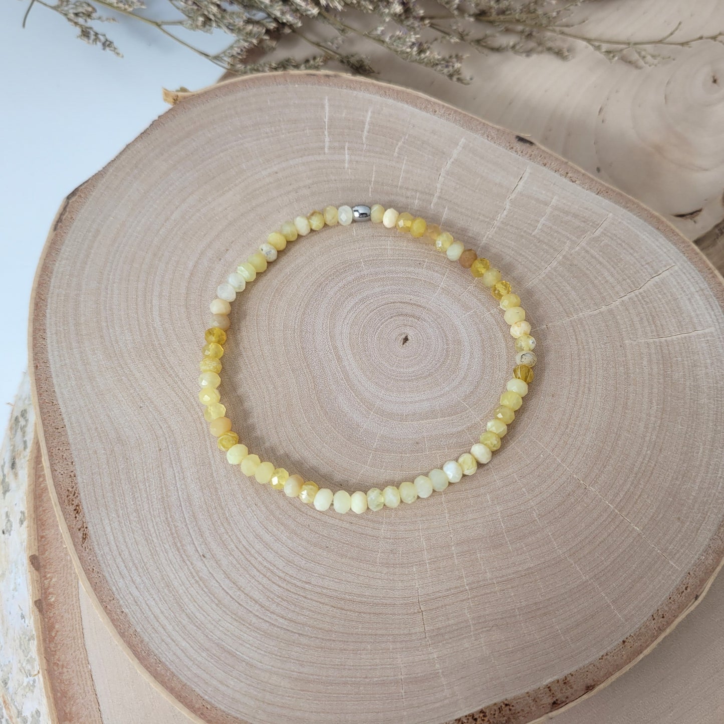 Honigopal Armband Buttons facettiert 4mm