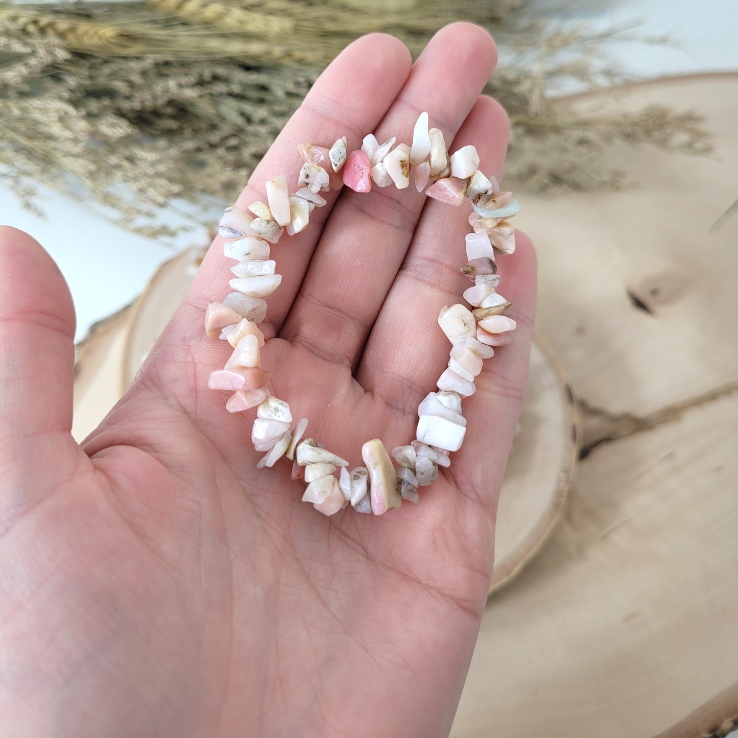 Splitterarmband Andenopal pink