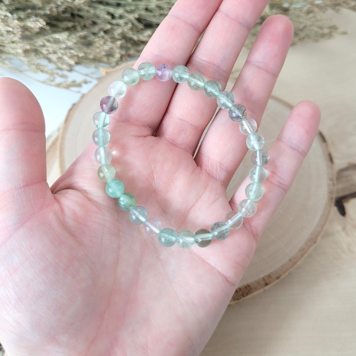Fluorit Armband Kugeln 6mm