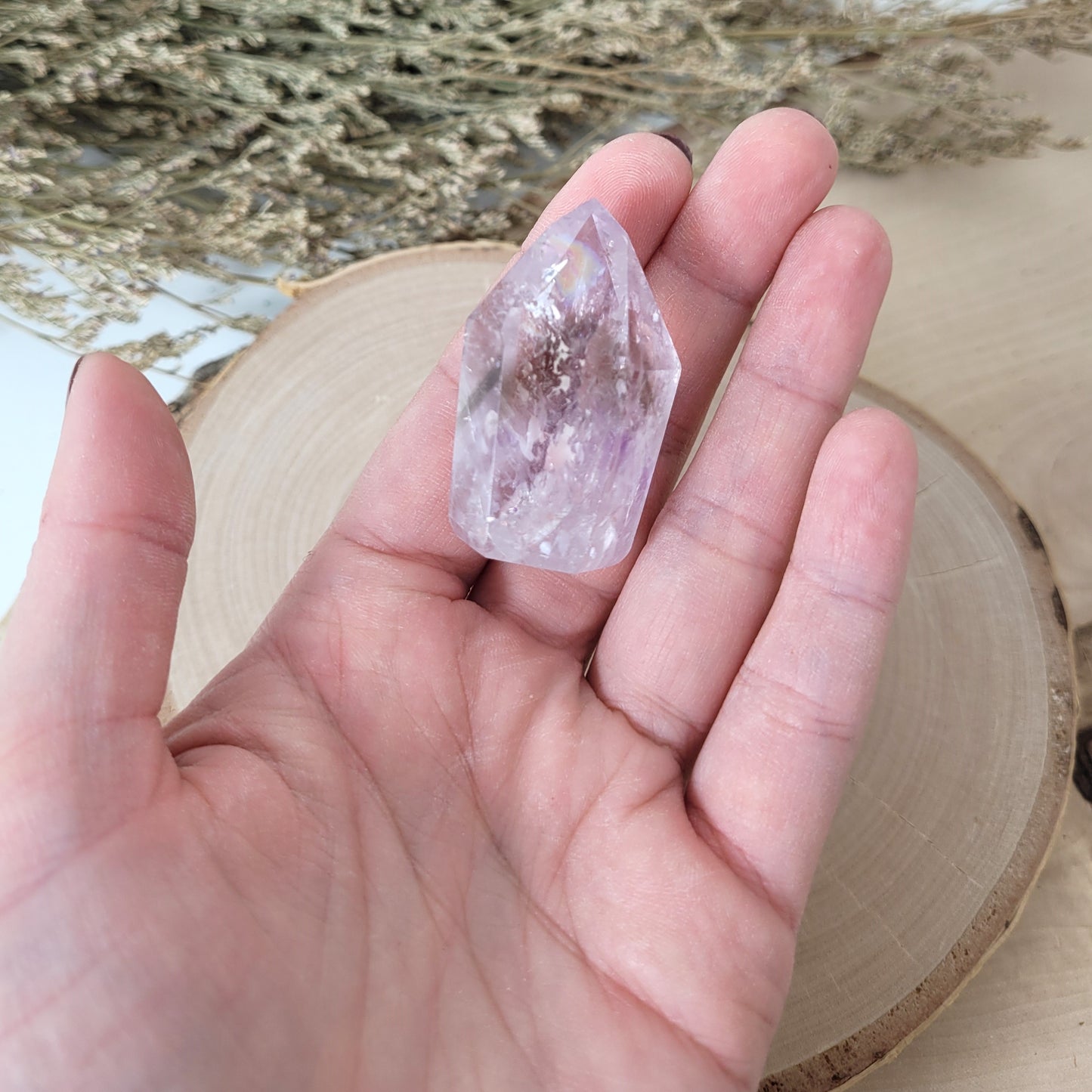 Amethyst mit Rauchquarz Spitze 4,2 x 2,1cm, 31g