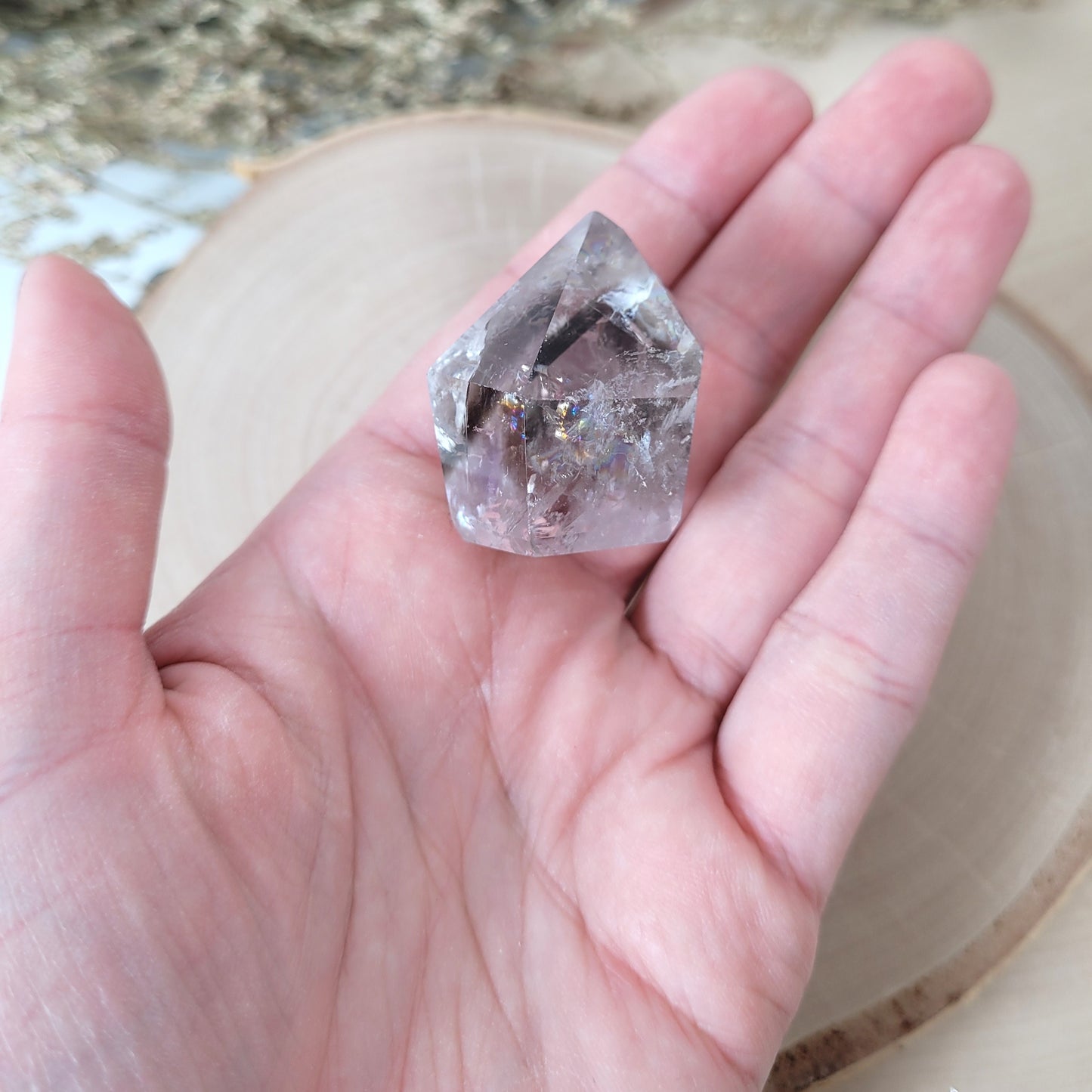 Amethyst mit Rauchquarz Spitze 3 x 2,6cm, 31g