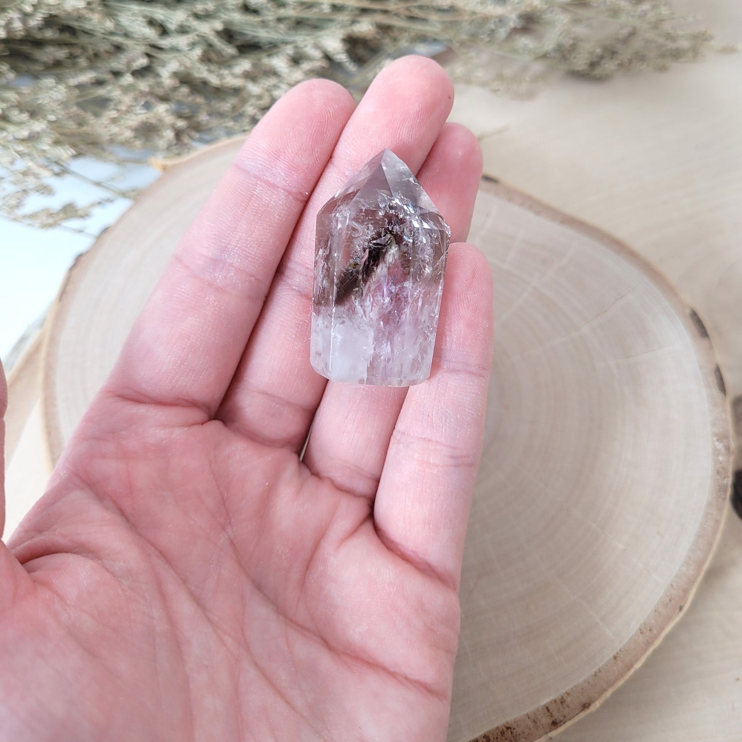 Amethyst mit Rauchquarz Spitze 3,7 x 1,8cm, 21g