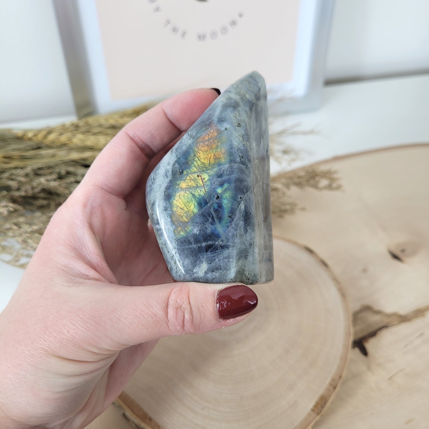 Labradorit Freiform lila/gold 8,2 x 4,4 cm, 280g