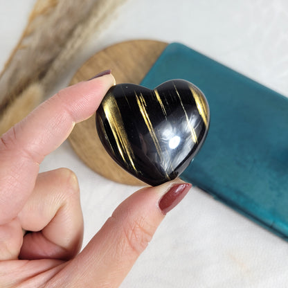Lamellen Obsidian Herz