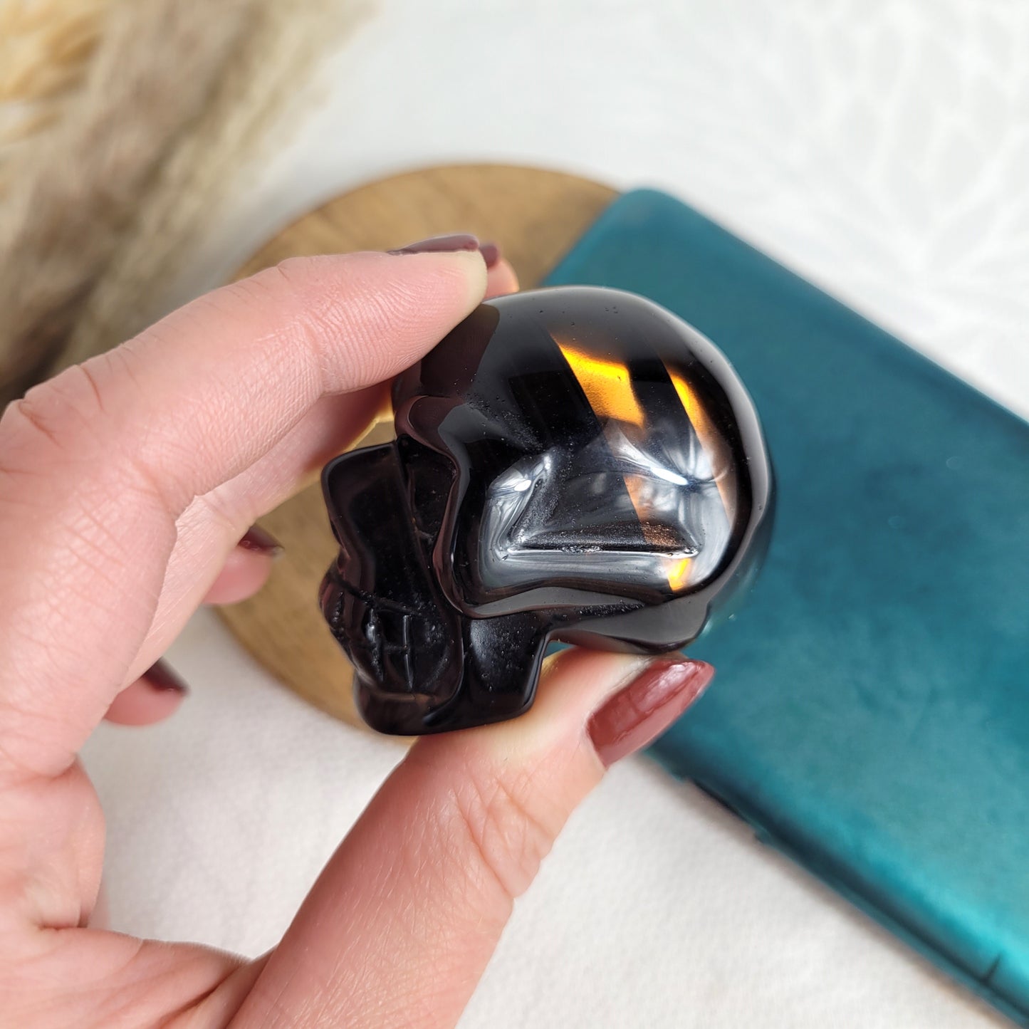 Lamellen Obsidian Kristallschädel