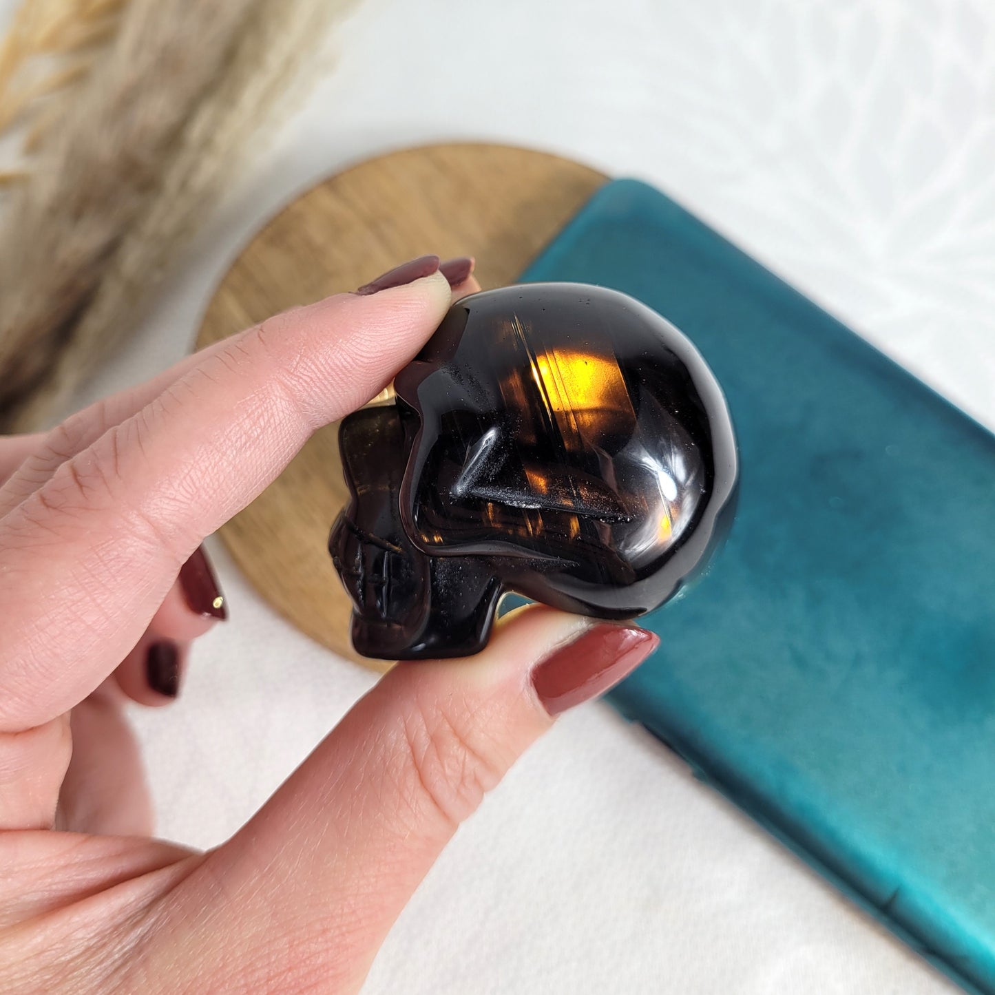 Lamellen Obsidian Kristallschädel