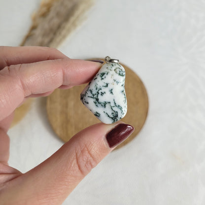 Baumachat Kettenanhänger Silber Schmuck