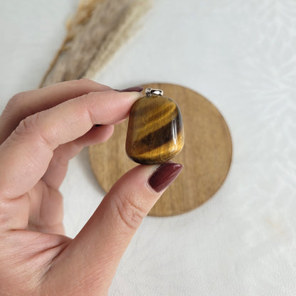 Tigerauge Kettenanhänger mit Silber 925 Öse