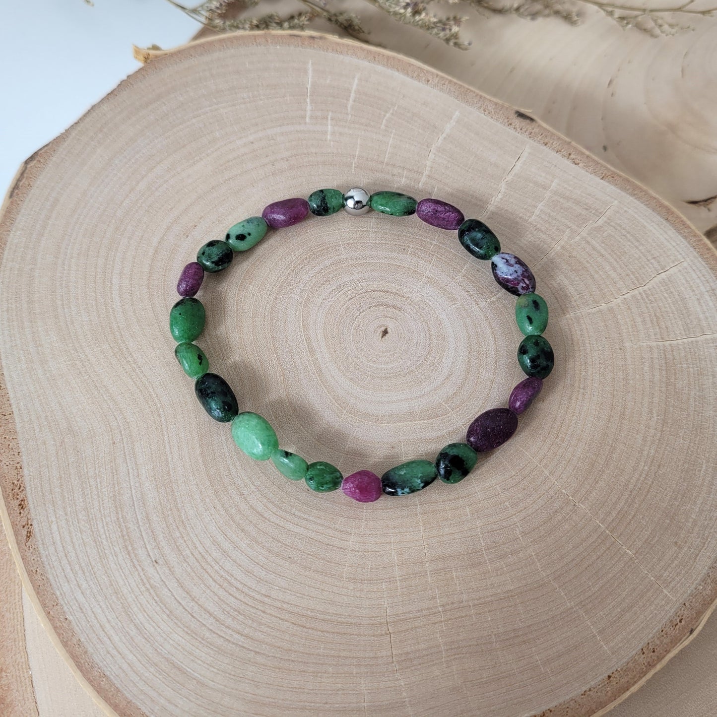 Rubin Zoisit Armband Pebbles Trommelsteine 6 - 8mm