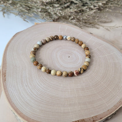 Landschaftsjaspis Armband Kugeln 6mm