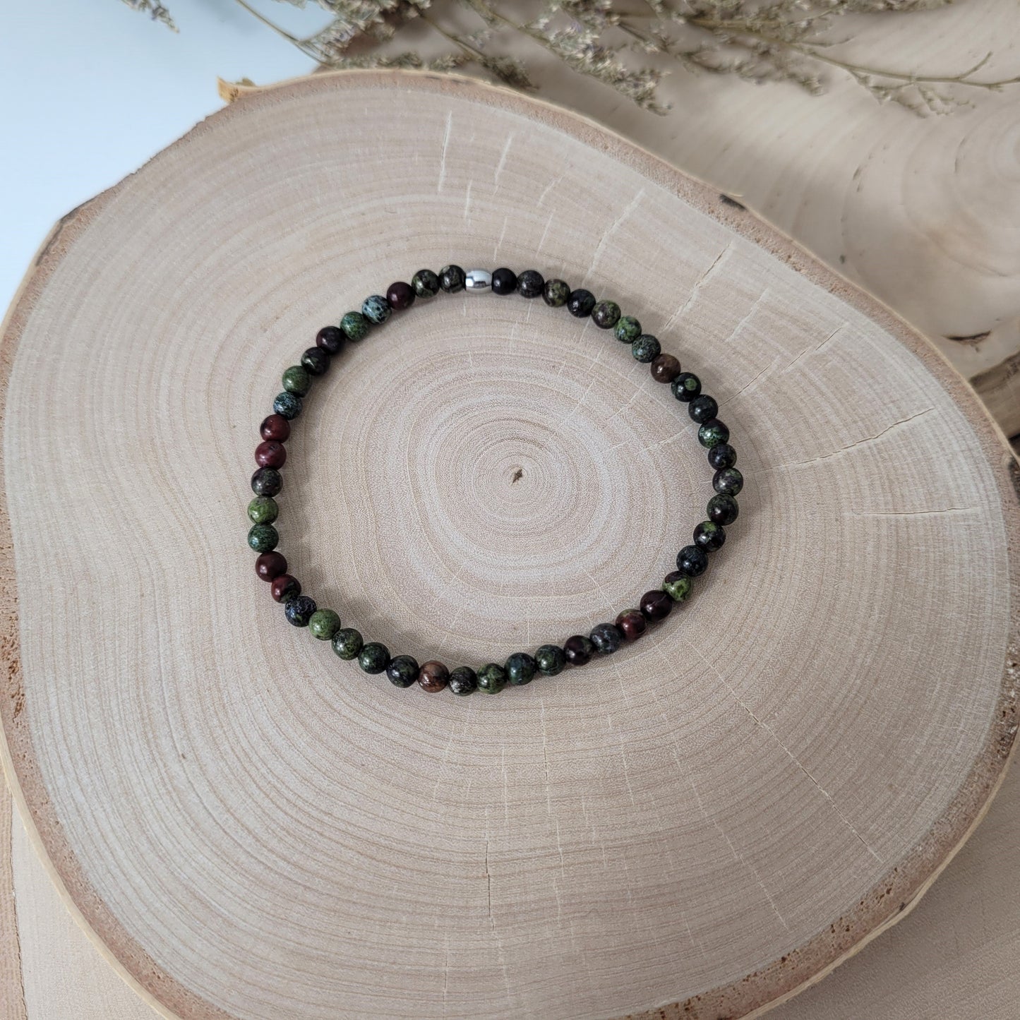 Drachenjaspis Armband Kugeln 4mm