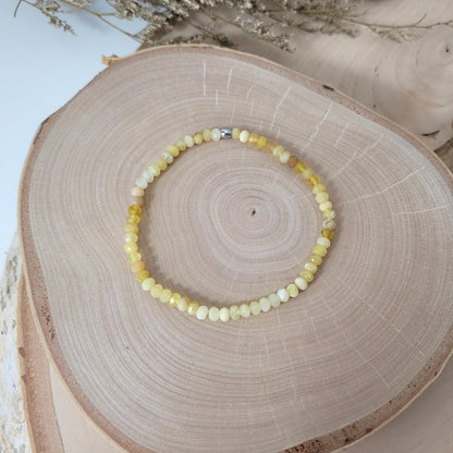 Honigopal Armband Buttons facettiert 4mm