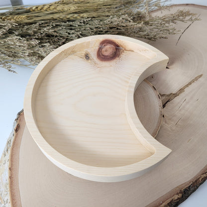Zirbenholz Schale Halbmond 17,5 x 11,5 cm