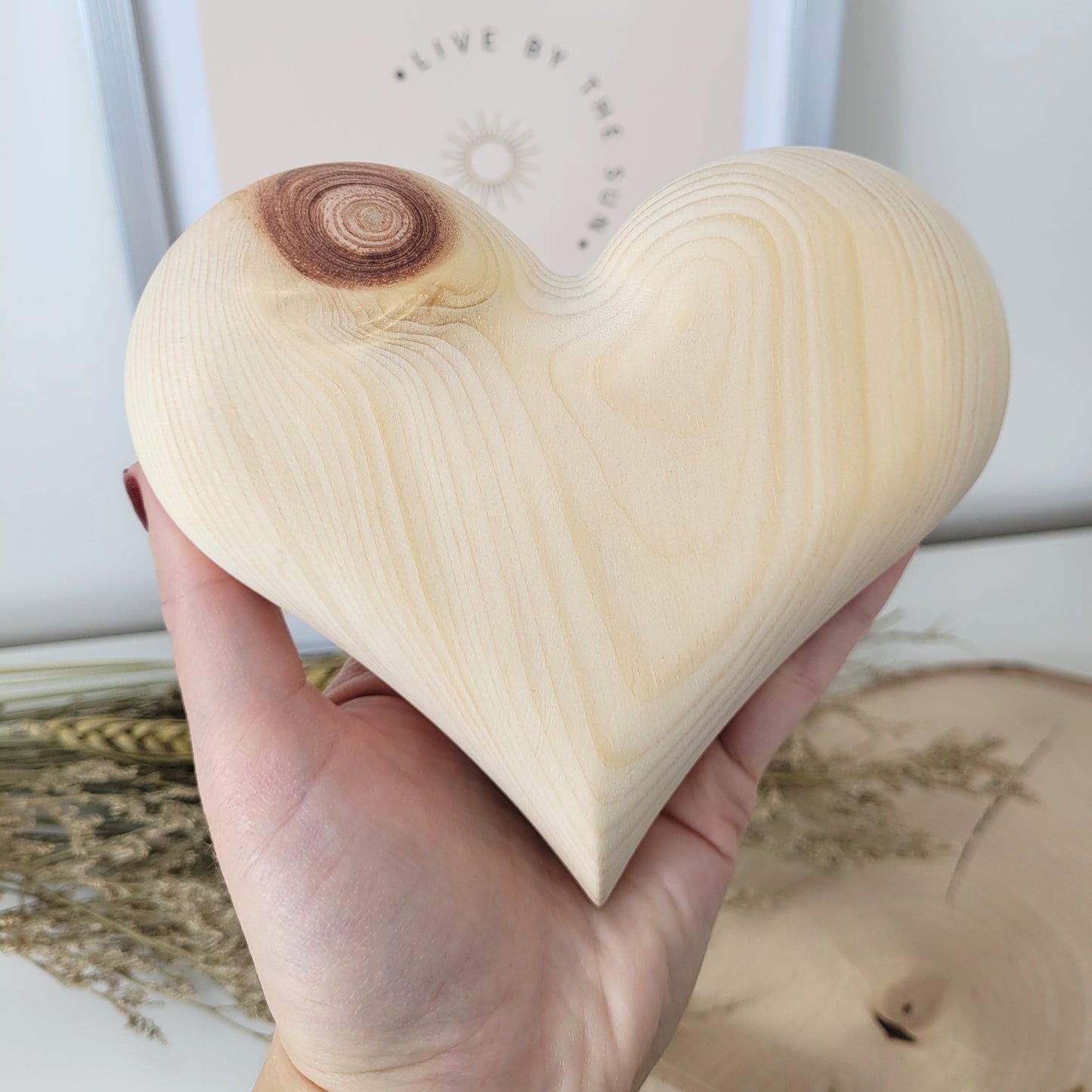 Zirbenholz Herz bauchig, Handschmeichler groß, 13 x 12 cm