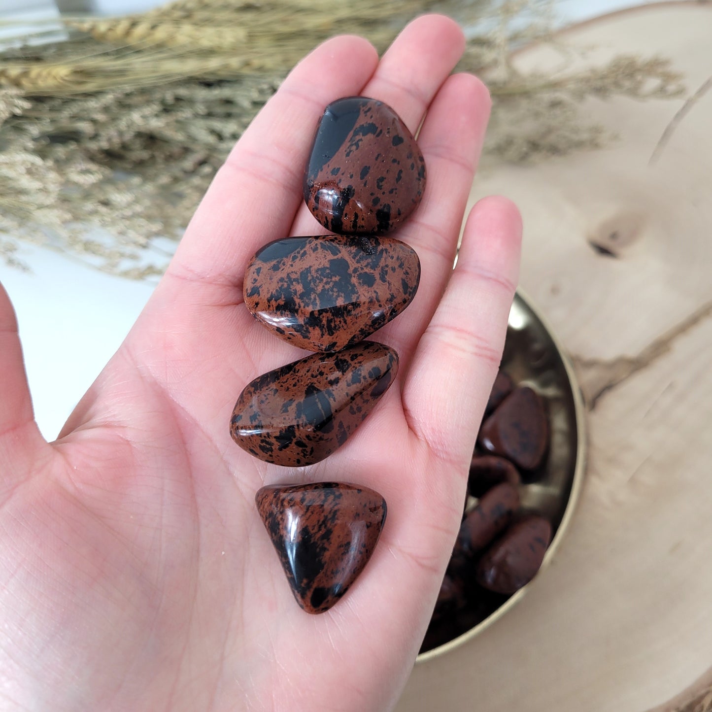 Mahagoni Obsidian Trommelstein