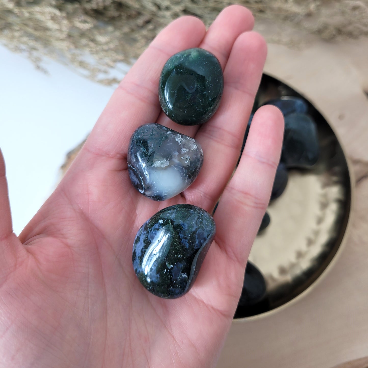 Moosachat Trommelstein