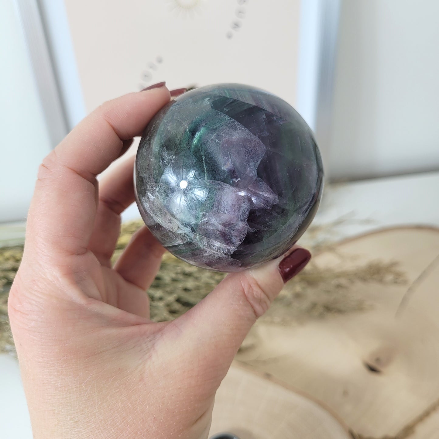 Fluorit Kugel 5,9 cm Durchmesser, 374g