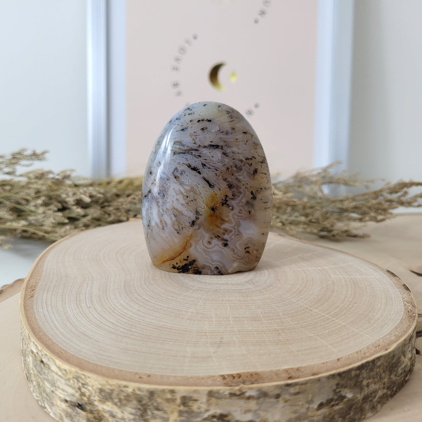 Dendriten Achat Freiform 6,6 x 5,3 cm