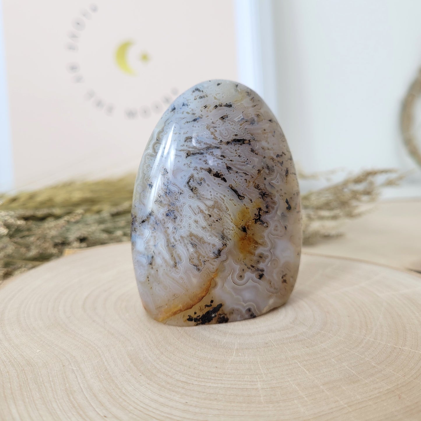 Dendriten Achat Freiform 6,6 x 5,3 cm