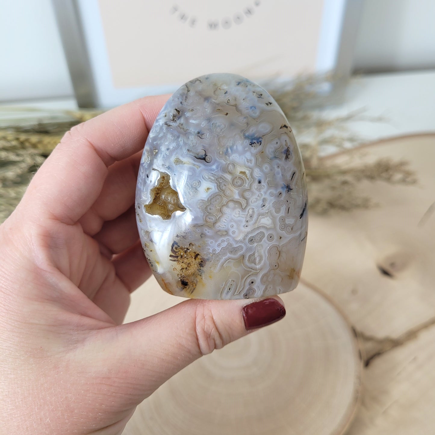 Dendriten Achat Freiform 6,6 x 5,3 cm