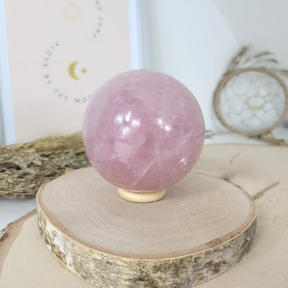 Rosenquarz Sternrosenquarz Kugel 8,3 cm Durchmesser, 817g