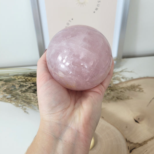Rosenquarz Sternrosenquarz Kugel 8,3 cm Durchmesser, 817g