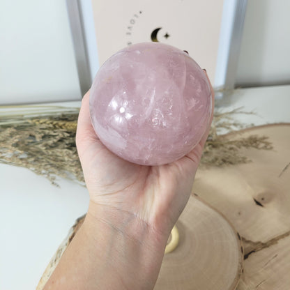 Rosenquarz Sternrosenquarz Kugel 8,3 cm Durchmesser, 817g