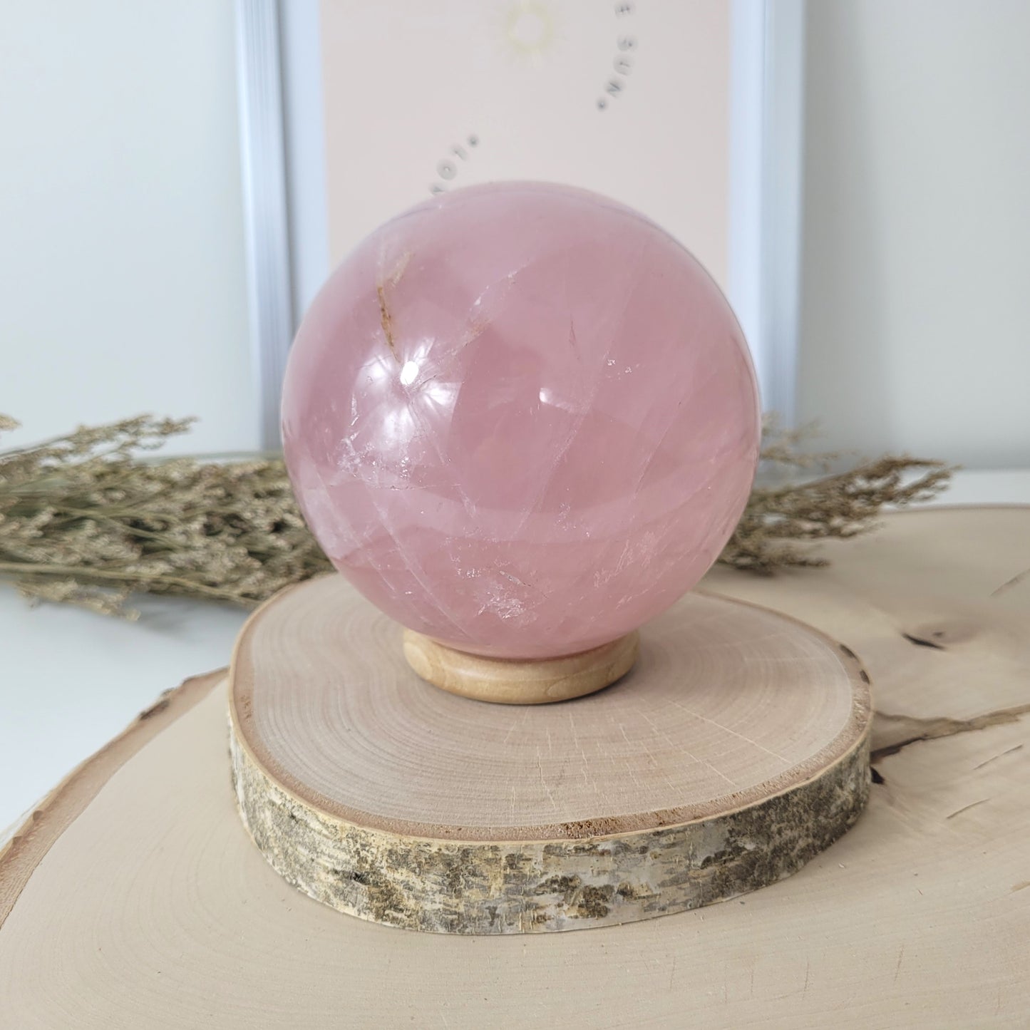 XL Rosenquarz Sternrosenquarz Kugel 10 cm Durchmesser, 1604g