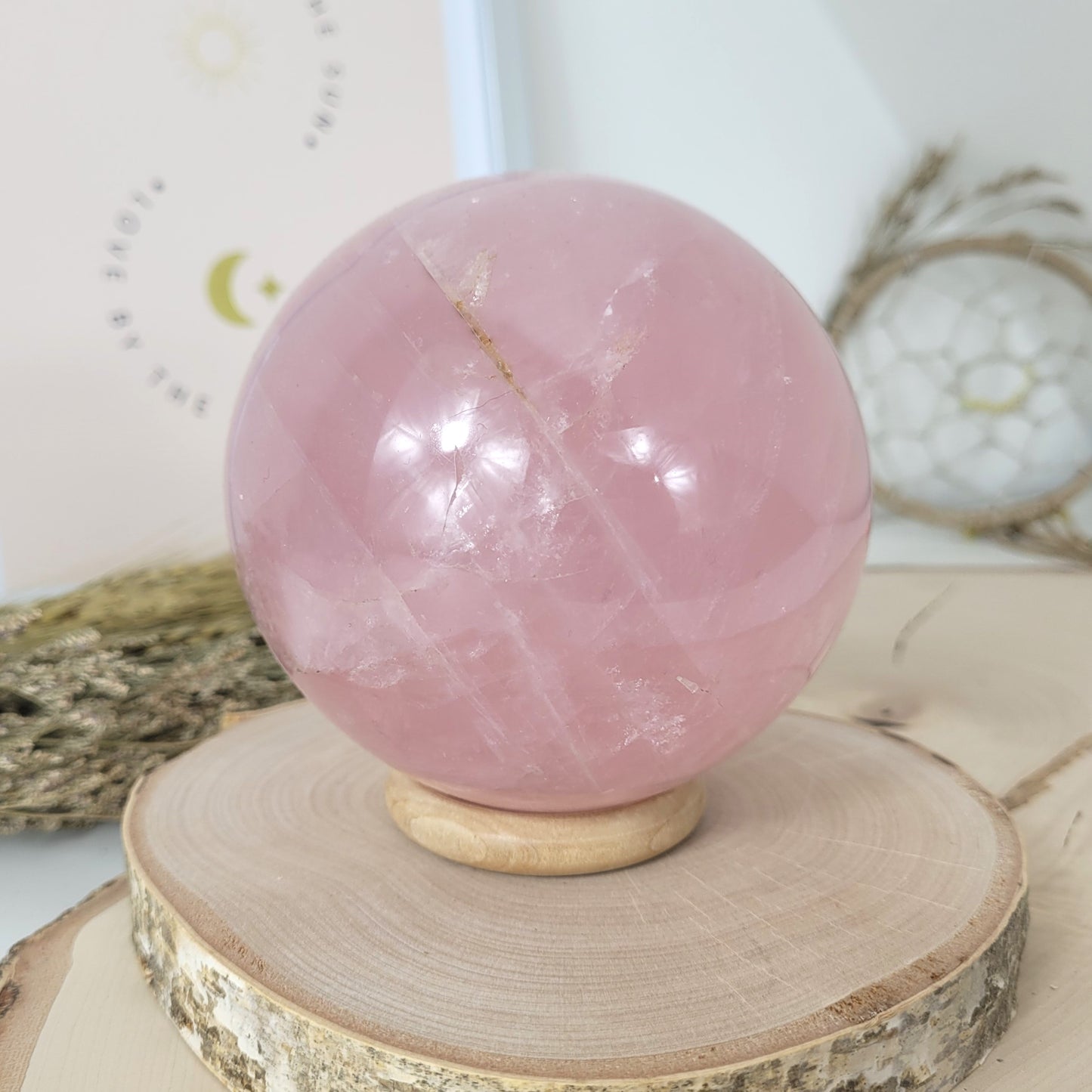 XL Rosenquarz Sternrosenquarz Kugel 10 cm Durchmesser, 1604g