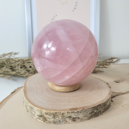 XL Rosenquarz Sternrosenquarz Kugel 10 cm Durchmesser, 1604g