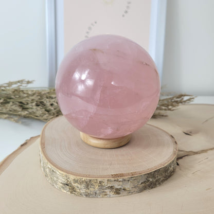 XL Rosenquarz Sternrosenquarz Kugel 10 cm Durchmesser, 1604g