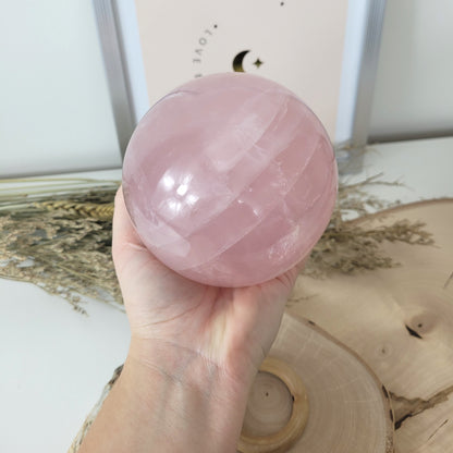 XL Rosenquarz Sternrosenquarz Kugel 10 cm Durchmesser, 1604g