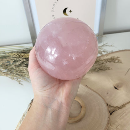 XL Rosenquarz Sternrosenquarz Kugel 10 cm Durchmesser, 1604g